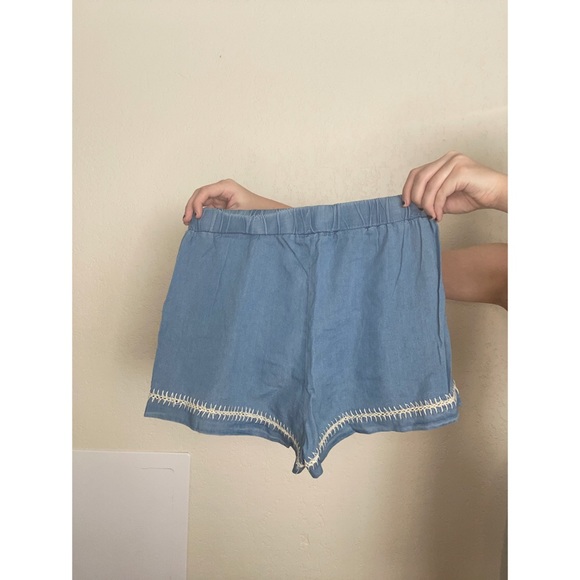 fabric shorts with stitching detail - Picture 2 of 2